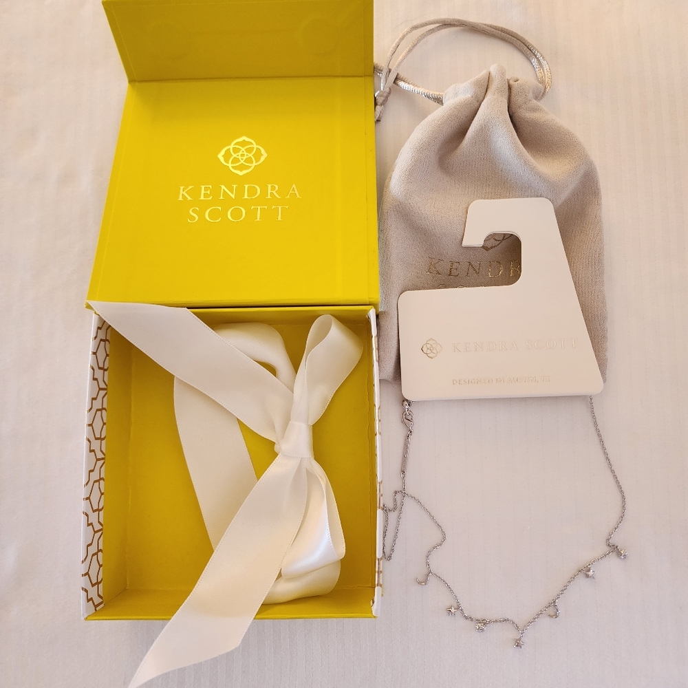 Kendra Scott Silver Celestial Charm Necklace. 19.5 Inches Long - Picture 2 of 7